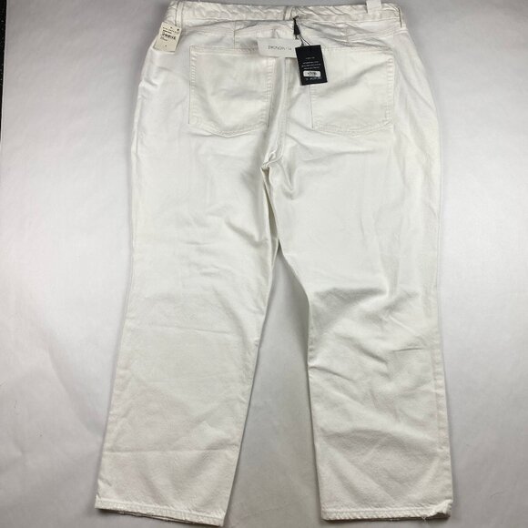 NWT Good American Jeans Women's Size 20 Good '90s Duster Natural Fray White - Picture 2 of 16